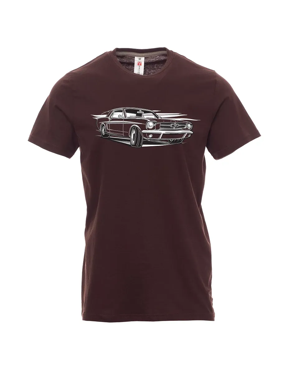 Męski t-shirt ciemny brąz Mustang