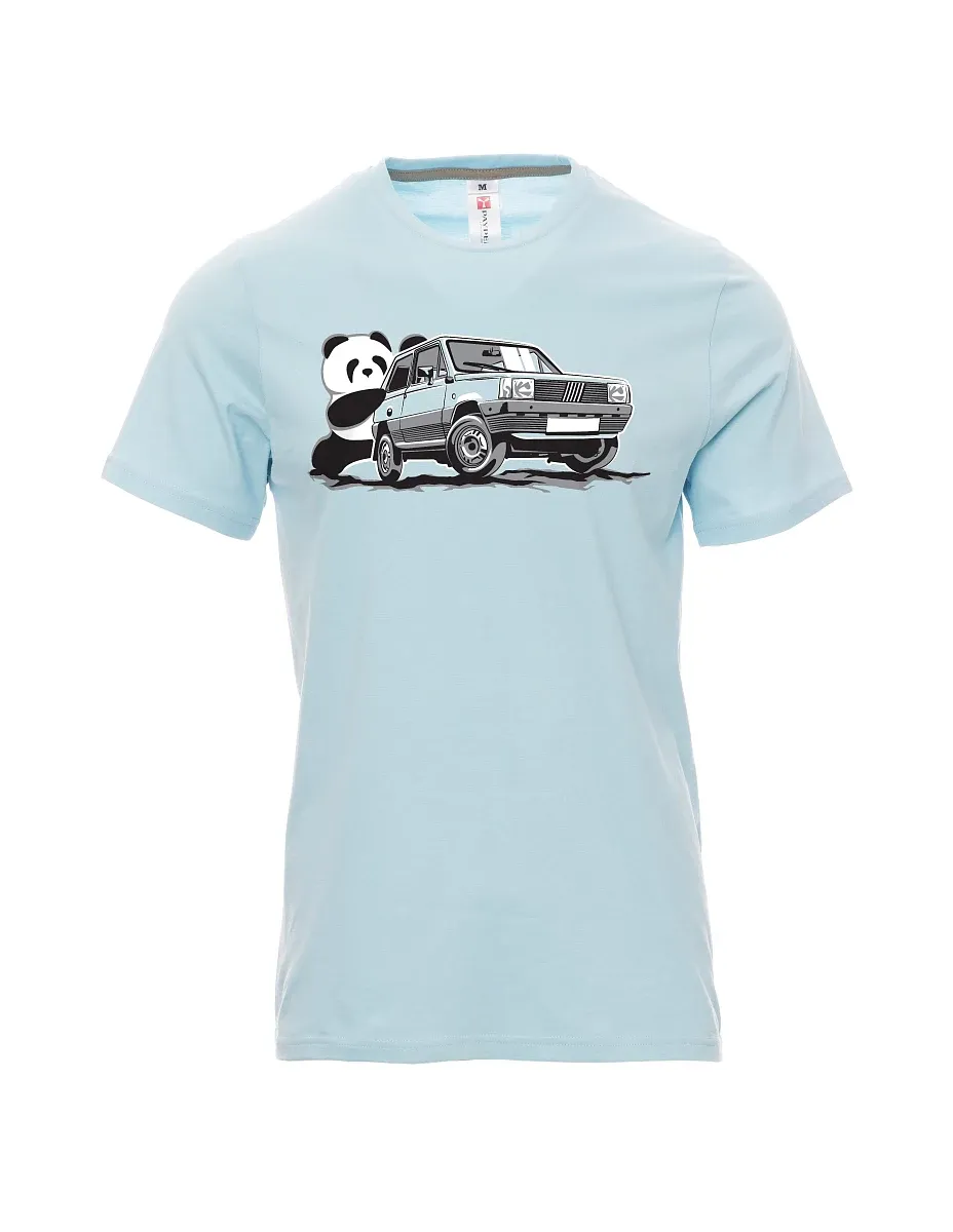 Męski t-shirt jasno niebieski Włoski weteran F Panda