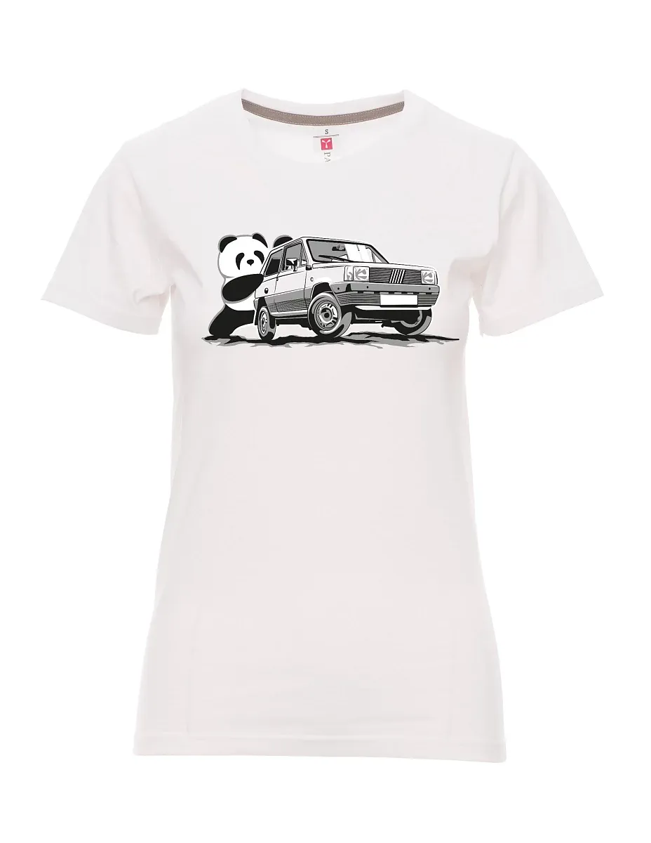 Damski t-shirt biały Włoski weteran F Panda