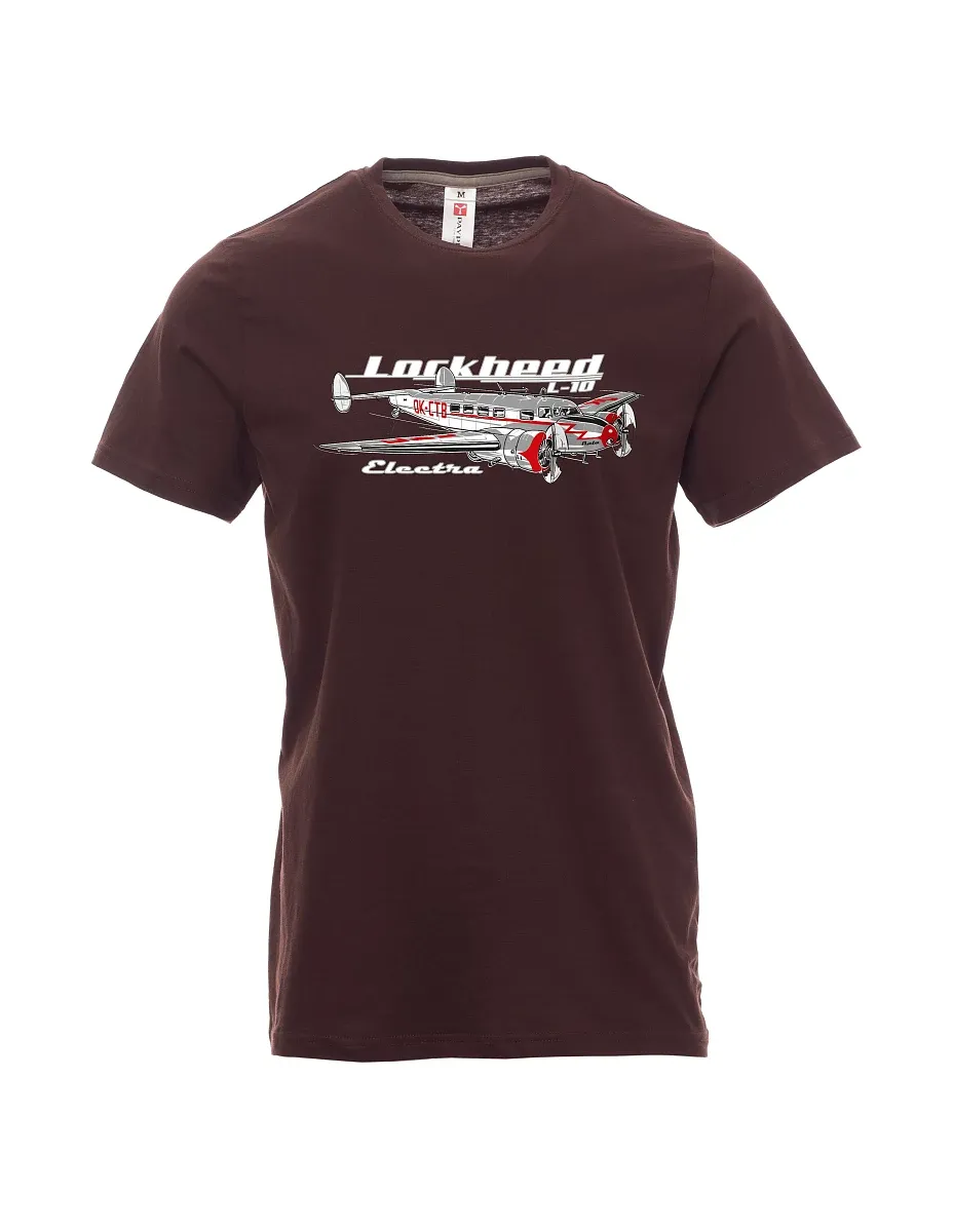 Męski t-shirt ciemny brąz Lockheed L-10