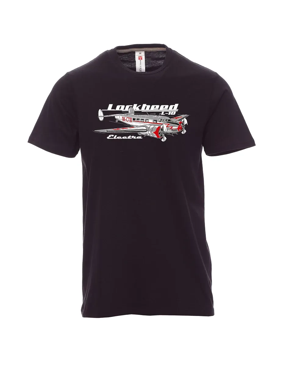 Męski t-shirt czarny Lockheed L-10