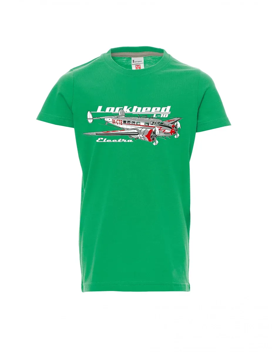 Dziecięcy t-shirt zielony Lockheed L-10