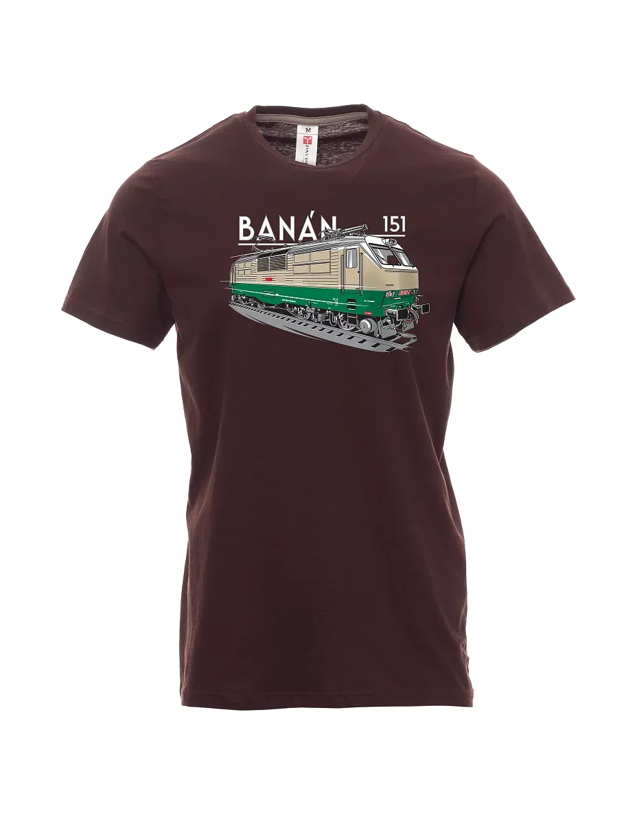Męski t-shirt ciemny brąz Lokomotywa elektryczna 151 "banan"