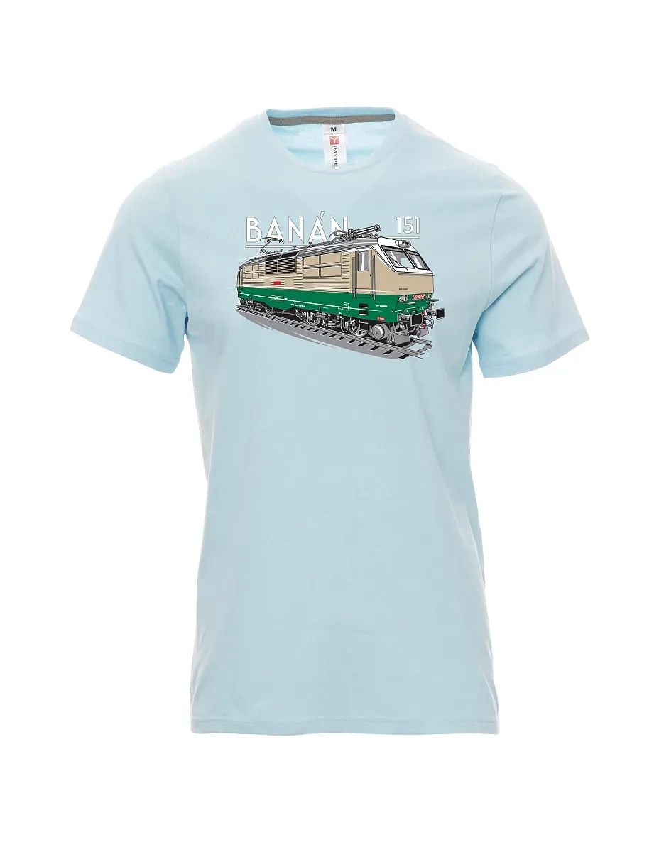 Męski t-shirt jasno niebieski Lokomotywa elektryczna 151 "banan"