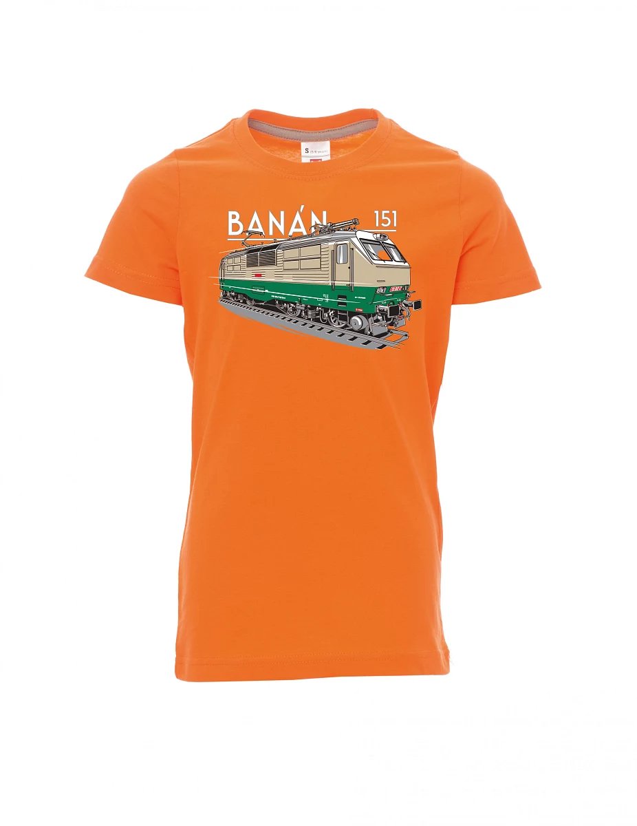 Dziecięcy t-shirt pomarańczowy Lokomotywa elektryczna 151 "banan"