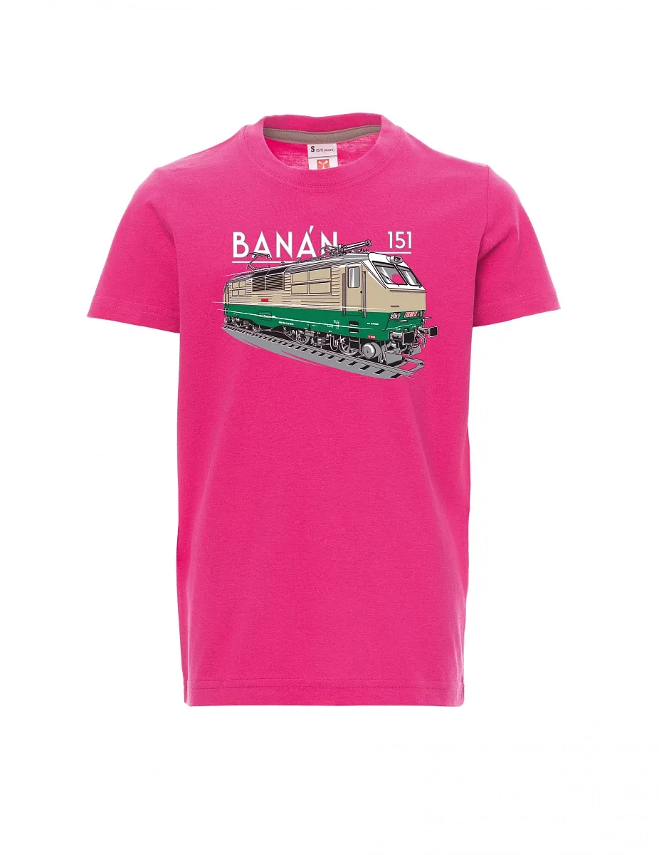 Dziecięcy t-shirt różowy Lokomotywa elektryczna 151 "banan"