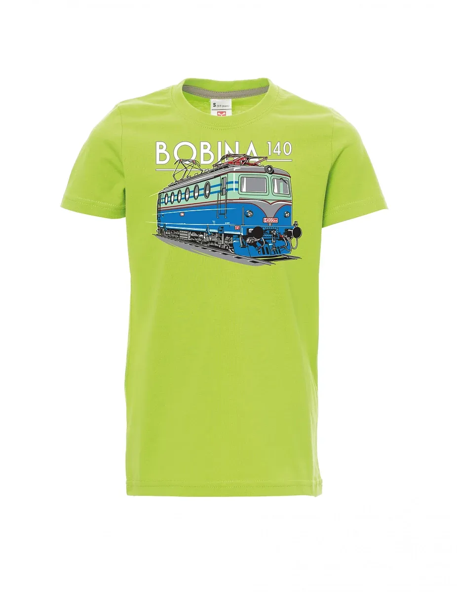 Dziecięcy t-shirt jasno zielony Lokomotywa 140