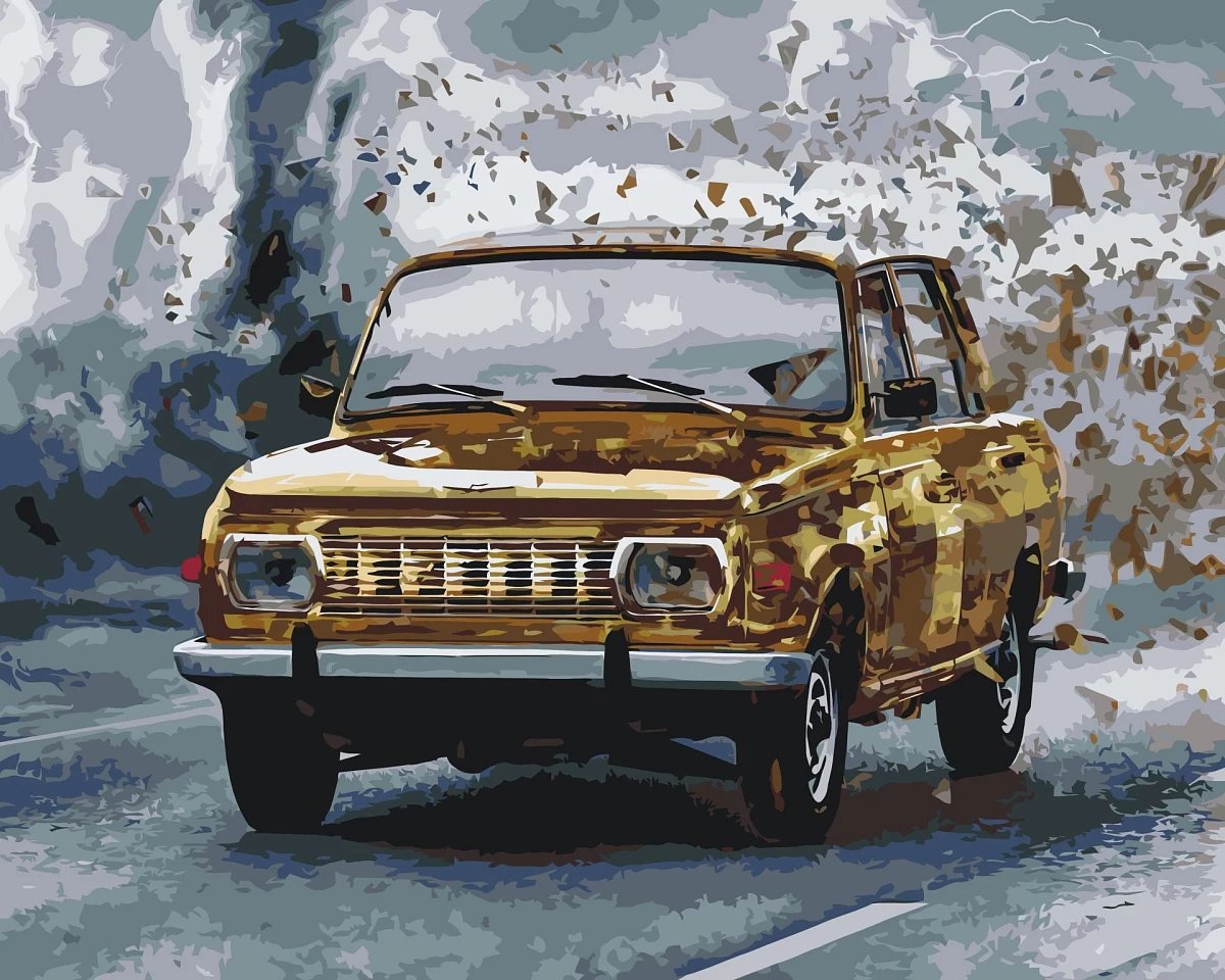 Malowanie po numerach - zdjęcie weterana Wartburg 353