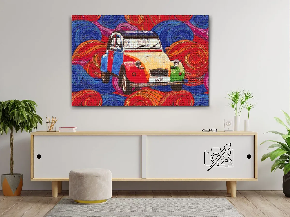 Diamentowe malowanie po numerach - obraz weterana 2CV