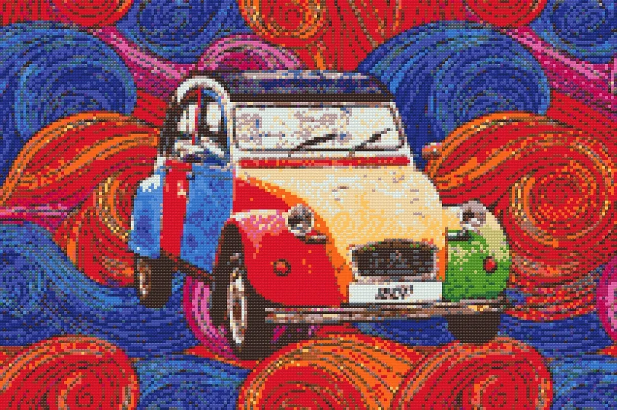 Diamentowe malowanie po numerach - obraz weterana 2CV