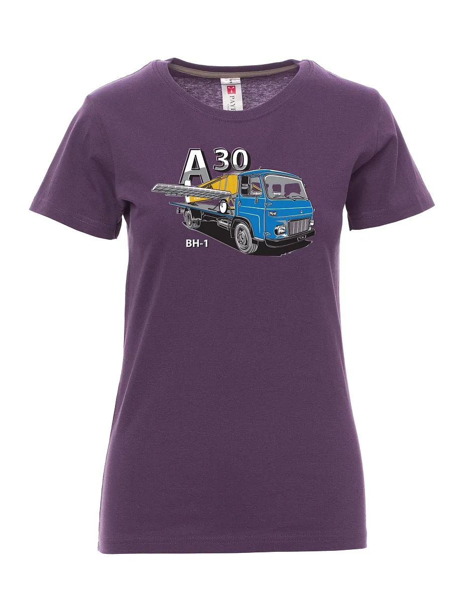 Damski t-shirt purpurowy Avia A30 oraz samolot BH - 1