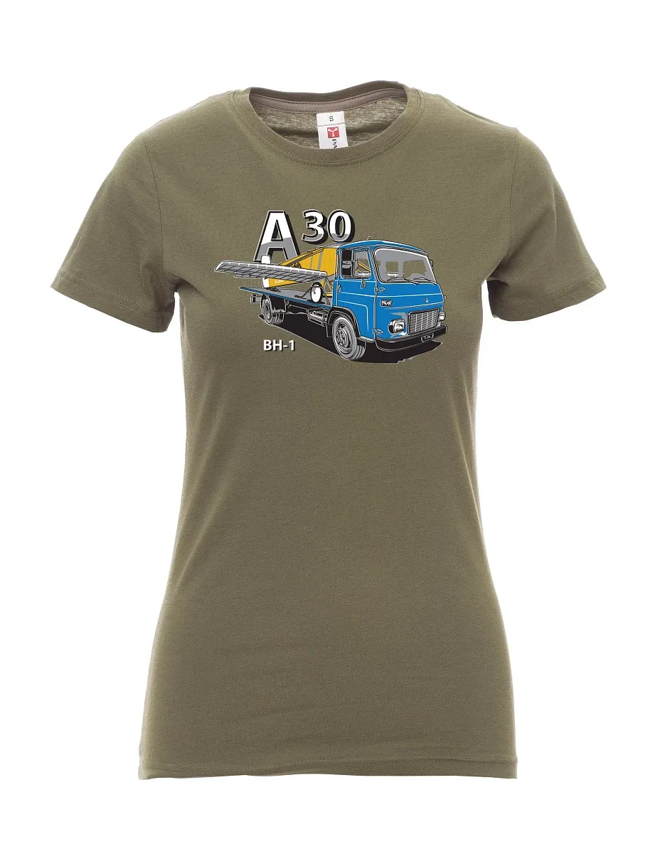 Damski t-shirt khaki Avia A30 oraz samolot BH - 1
