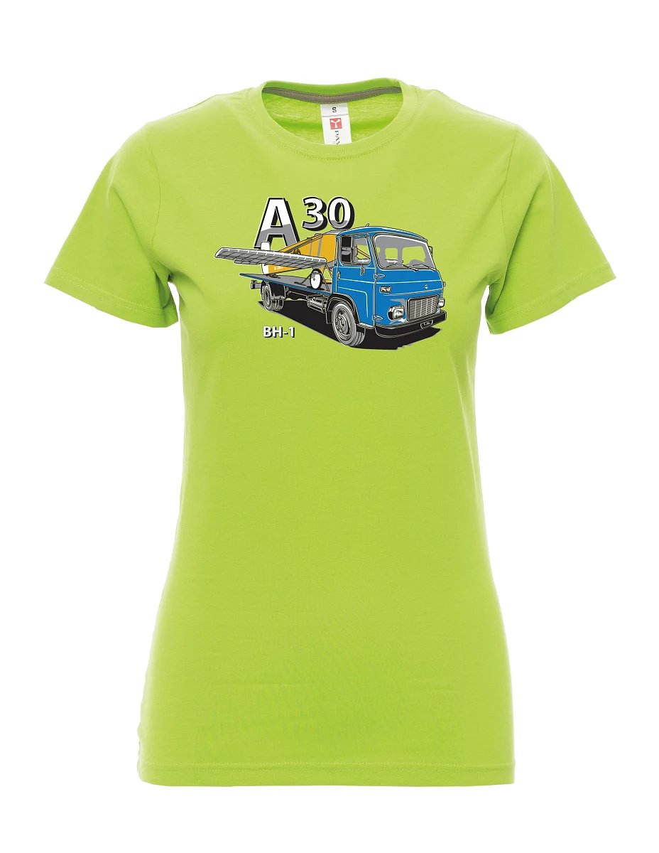 Damski t-shirt limetkowy Avia A30 oraz samolot BH - 1