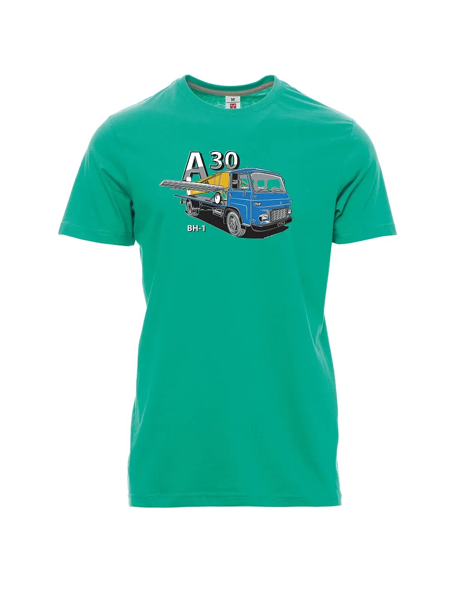Męski t-shirt szmaragdy Avia A30 oraz samolot BH - 1