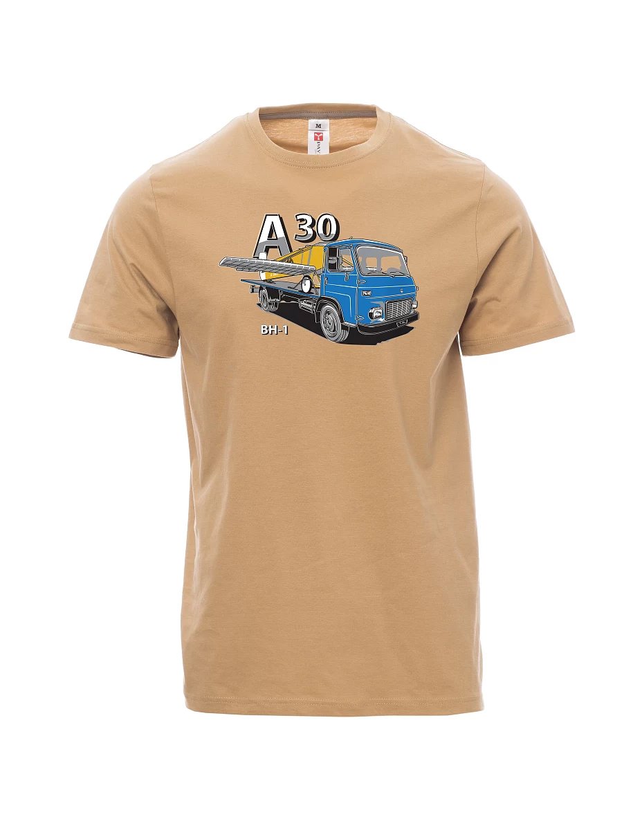 Męski t-shirt brązowy Avia A30 oraz samolot BH - 1