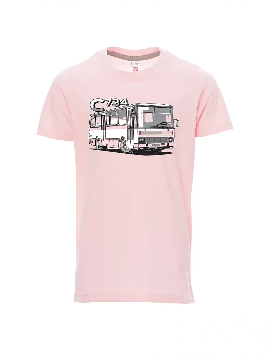 Dziecięcy t-shirt jasno różowy autobus C734