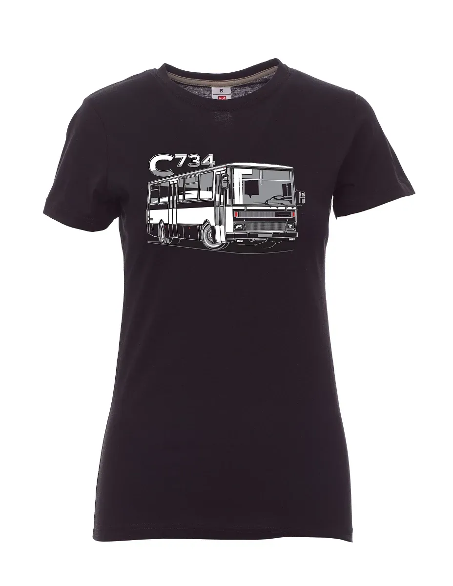 Damski t-shirt czarny autobus C734