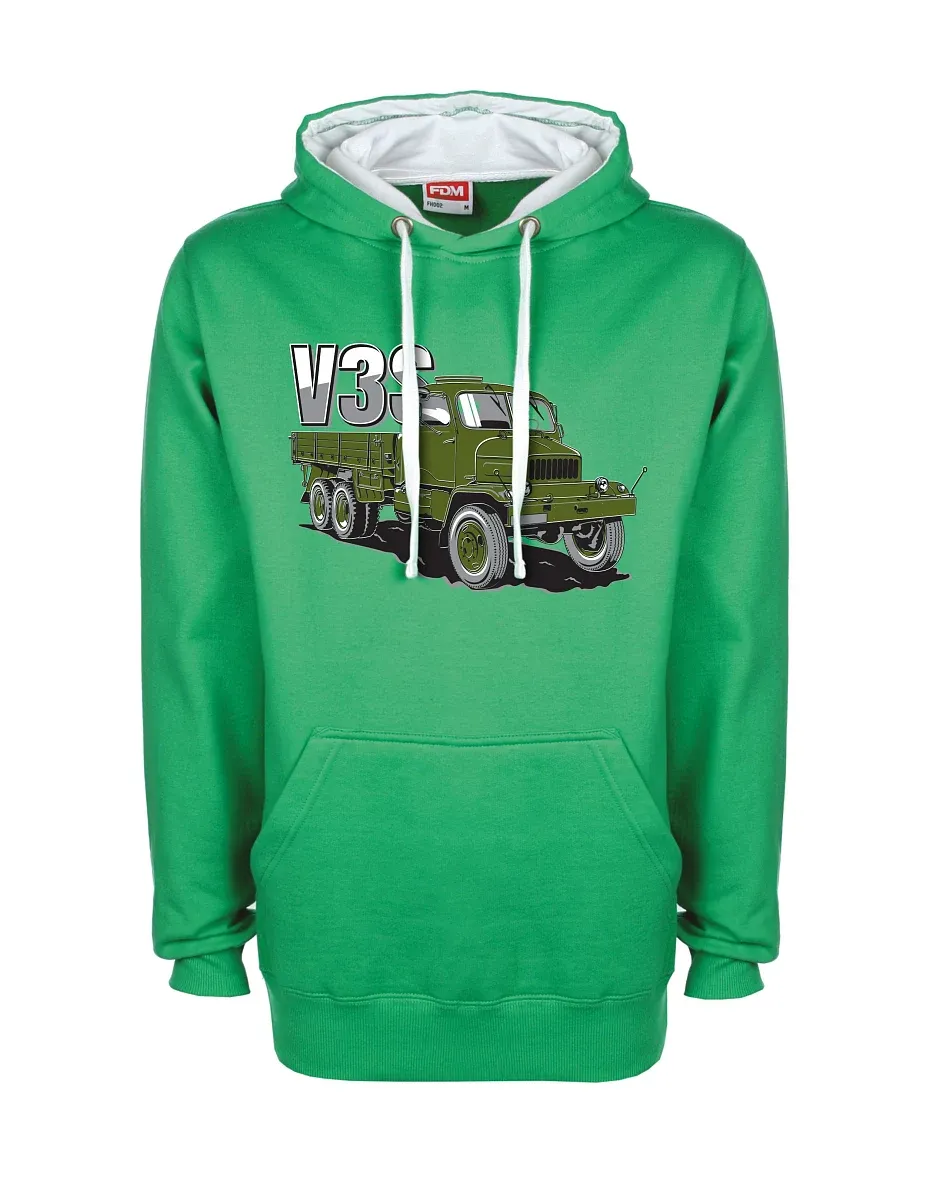 Bluza biało-zielona Ciężarówka V3S Ciężarówka z platformą