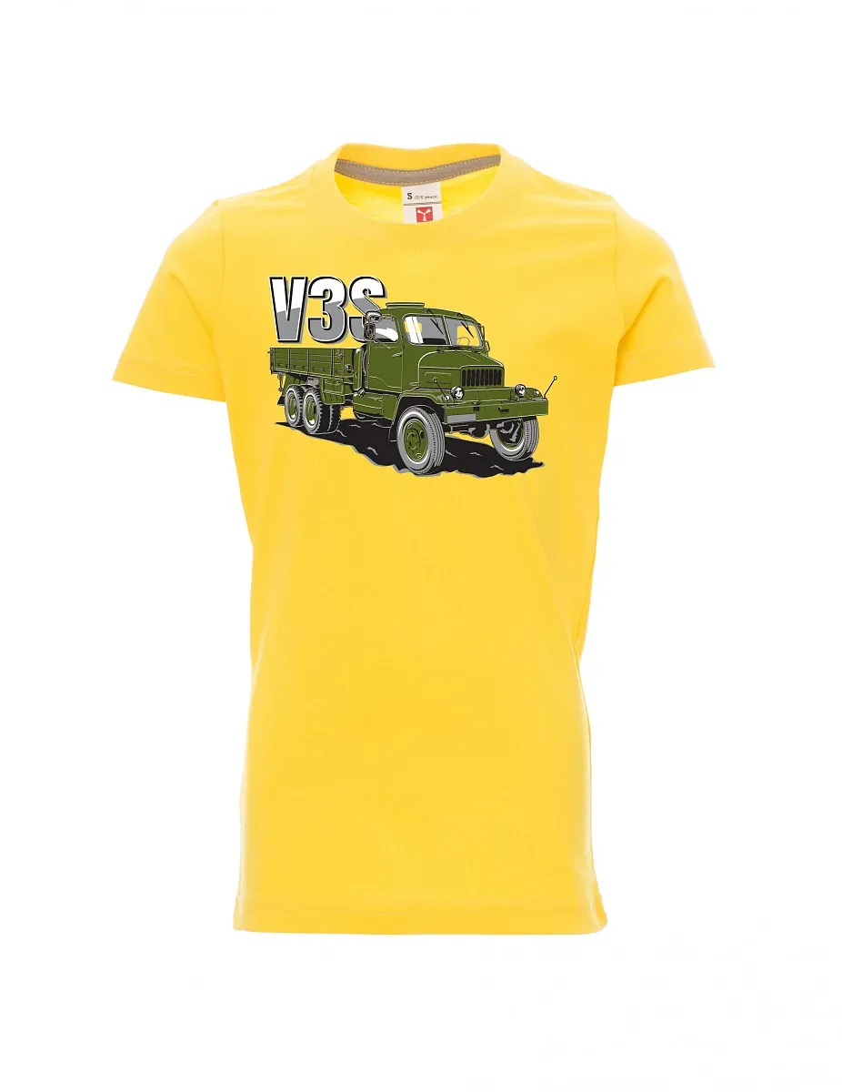 Dziecięcy t-shirt żółty Ciężarówka V3S Ciężarówka z platformą