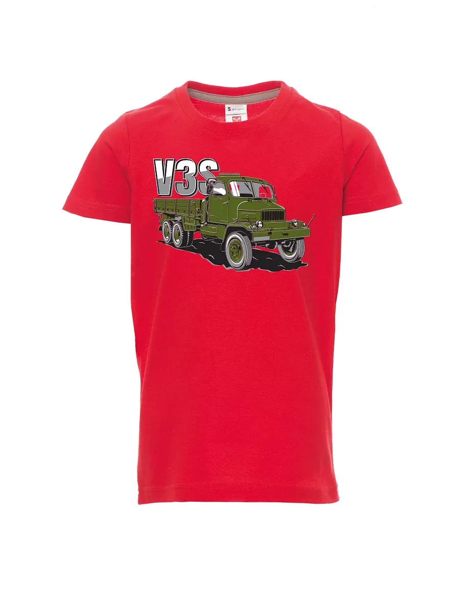 Dziecięcy t-shirt czerwony Ciężarówka V3S Ciężarówka z platformą
