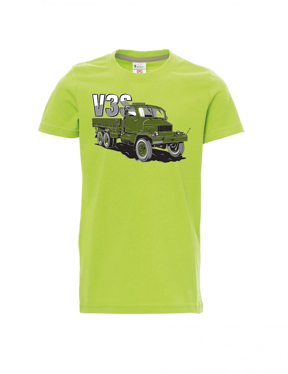 Dziecięcy t-shirt jasno zielony Ciężarówka V3S Ciężarówka z platformą