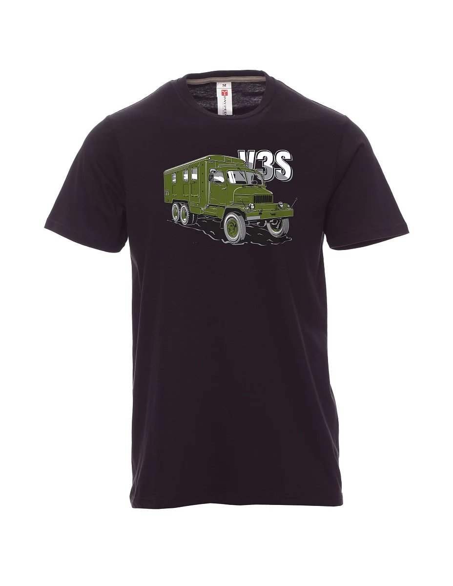 Męski t-shirt czarny Ciężarówka V3S  Gabinet