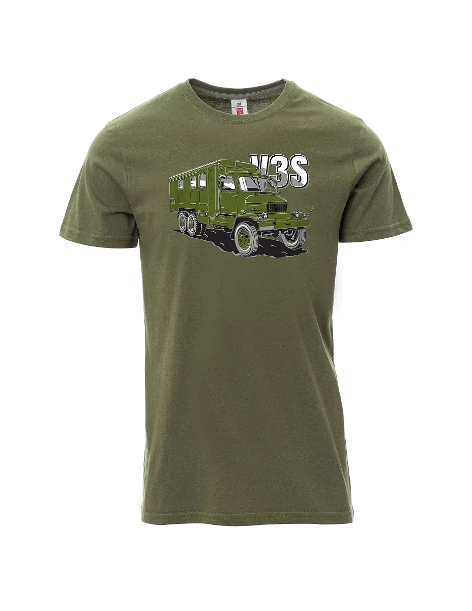 Męski t-shirt khaki Ciężarówka V3S  Gabinet