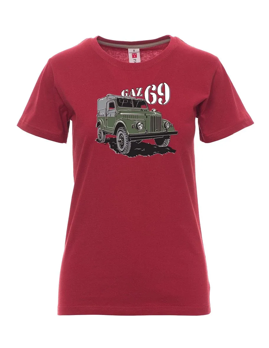 Damski t-shirt bordowy GAZ 69