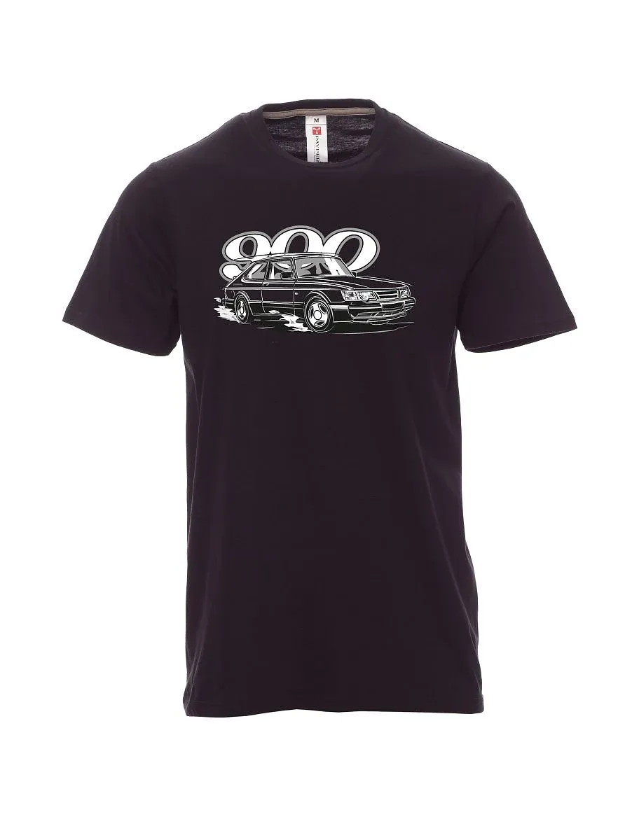 Męski t-shirt czarny Saab 900