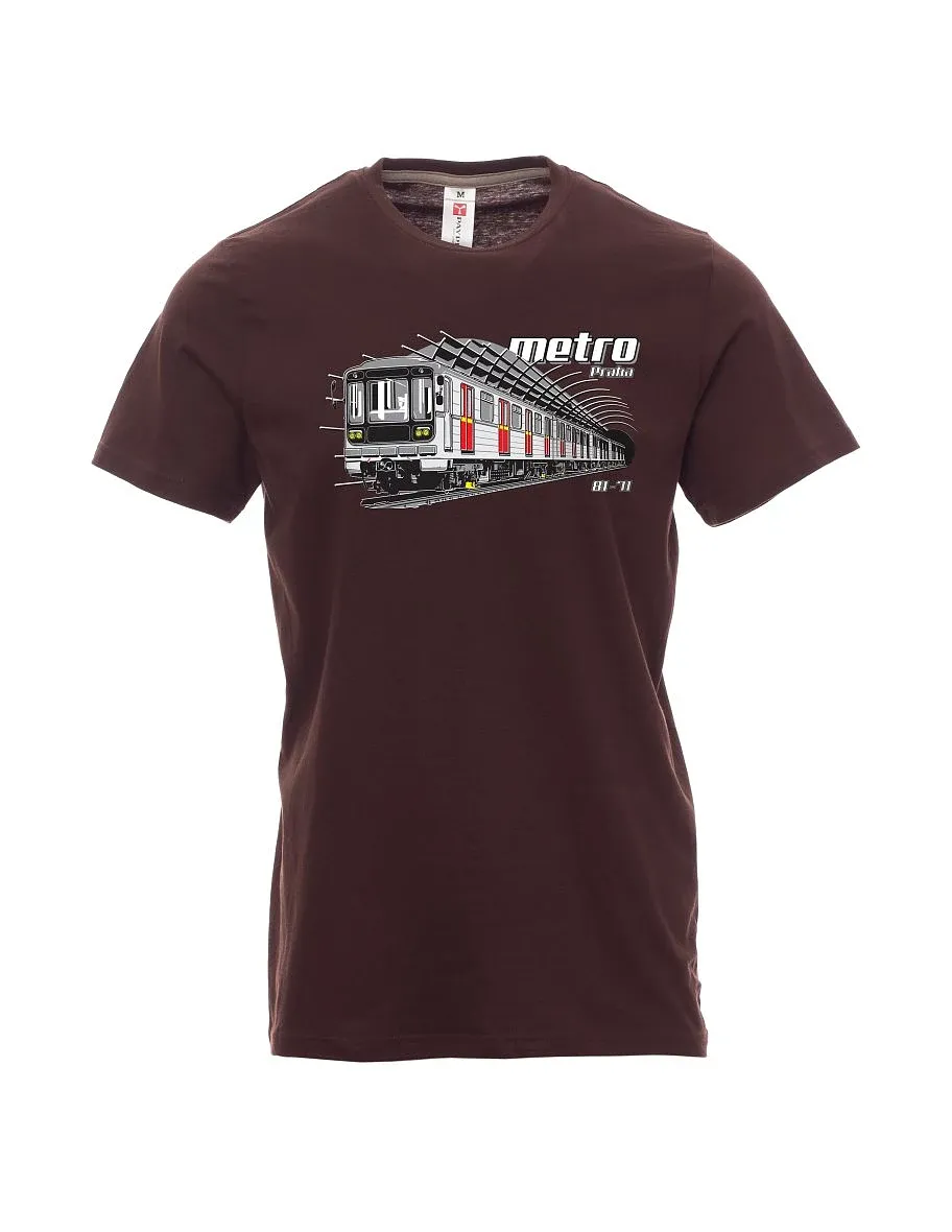 Męski t-shirt ciemny brąz Metro 81-71