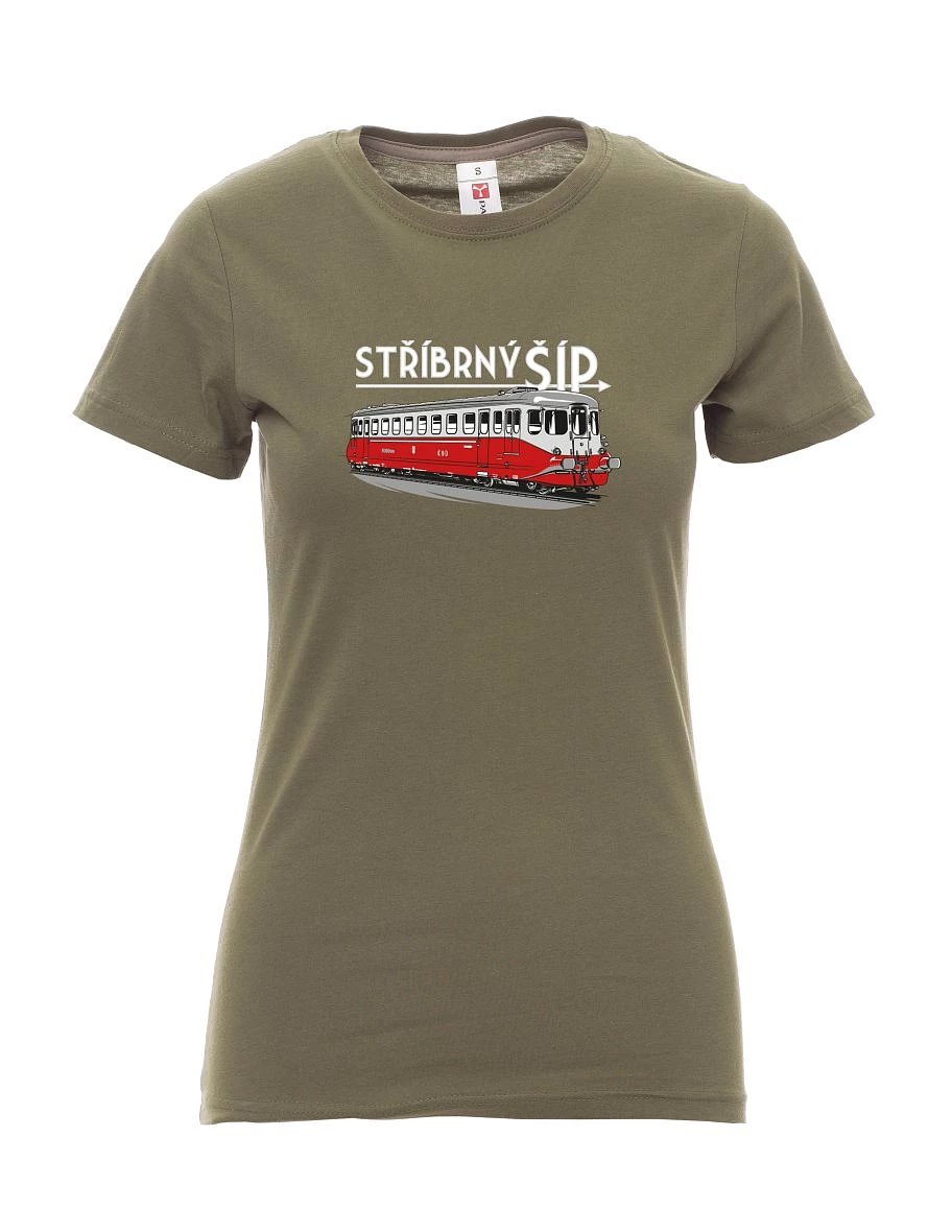 Damski t-shirt khaki Srebrna strzała M 260 001