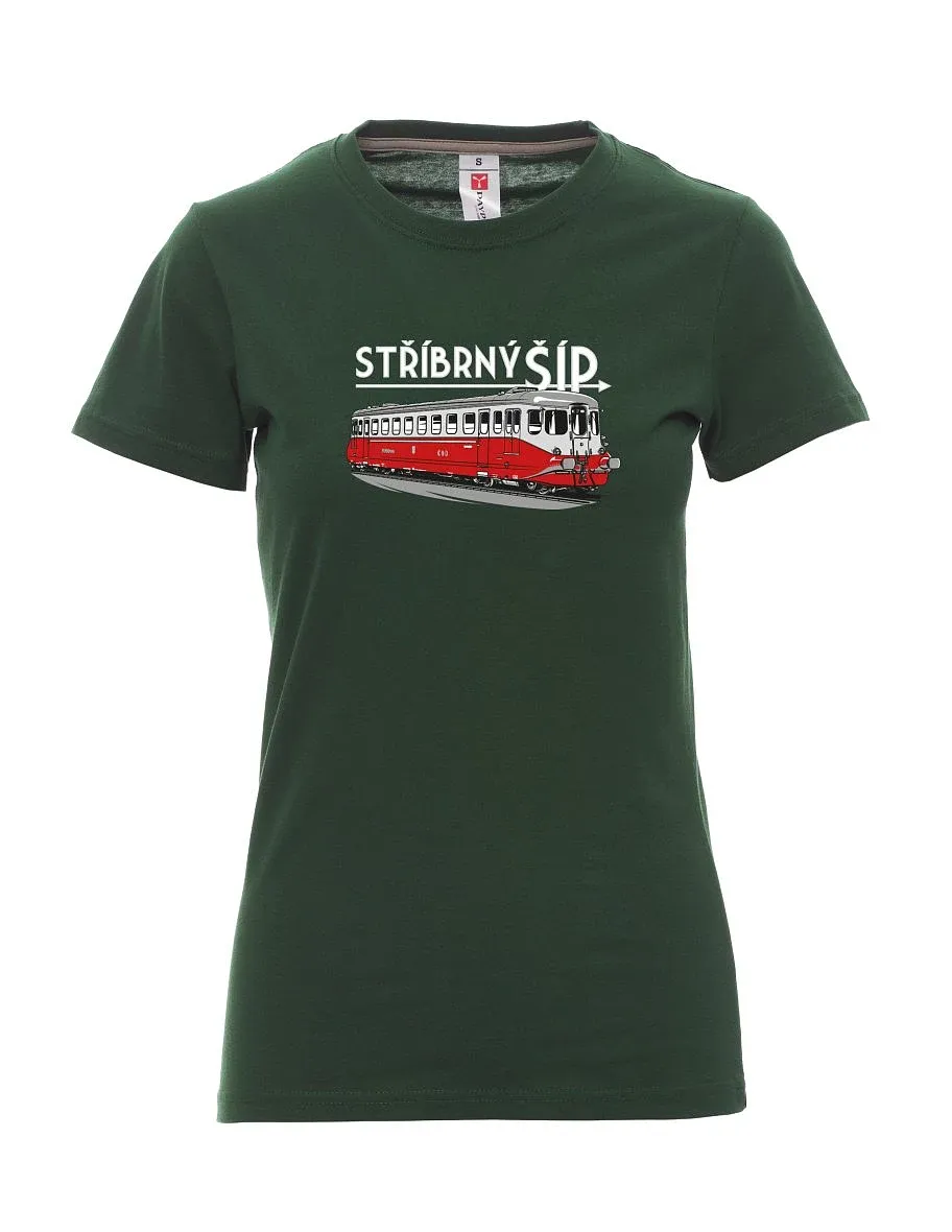 Damski t-shirt ciemnozielony Srebrna strzała M 260 001