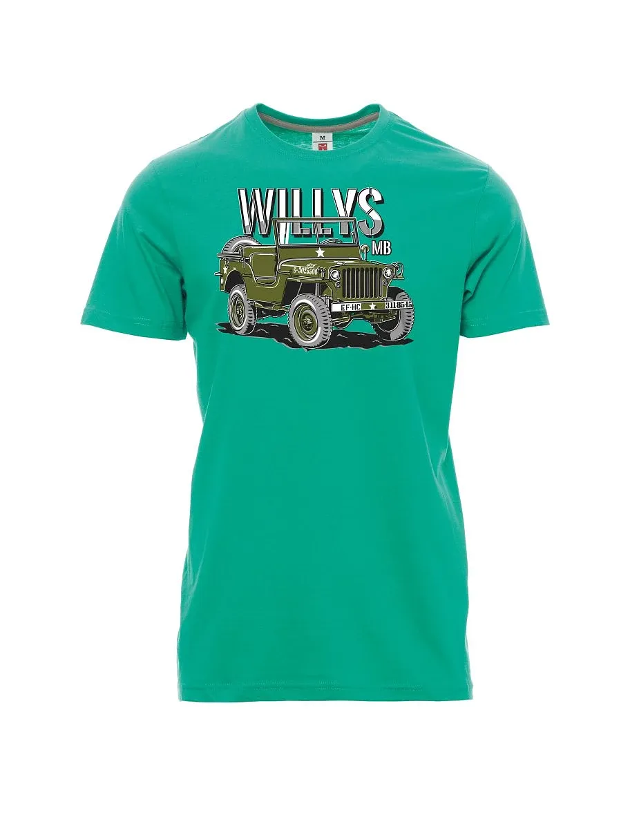 Męski t-shirt szmaragdy Willys MB