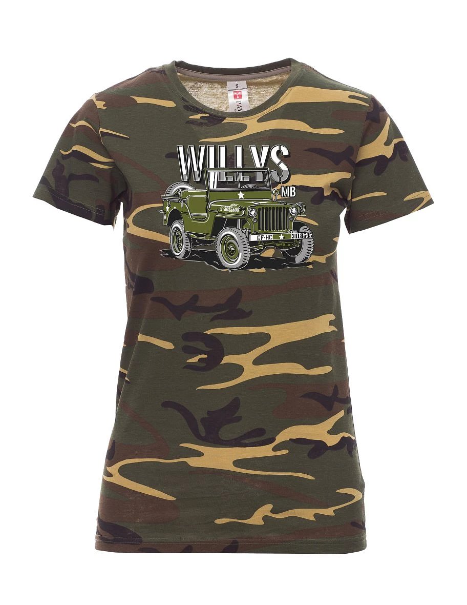 Damski t-shirt kamuflaży Willys MB