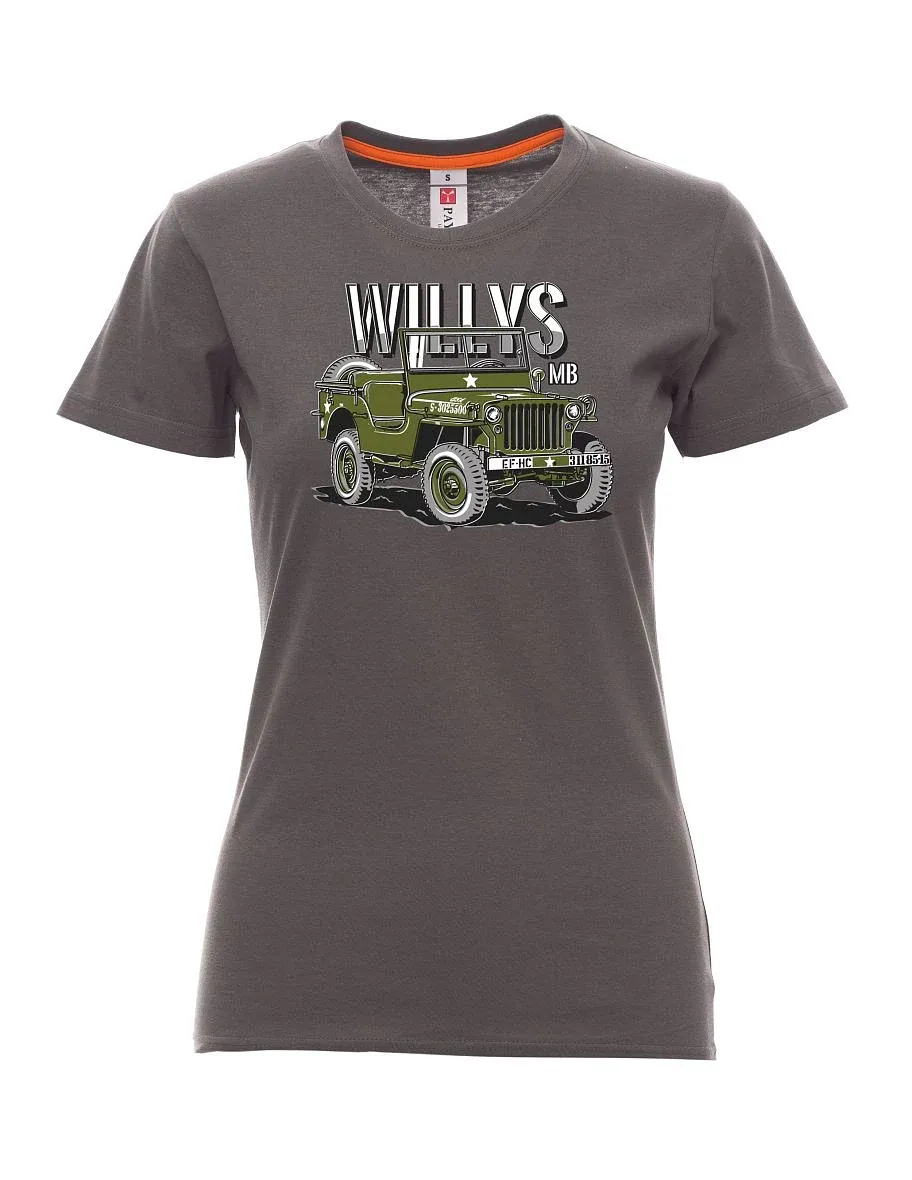 Damski t-shirt antracytowy Willys MB