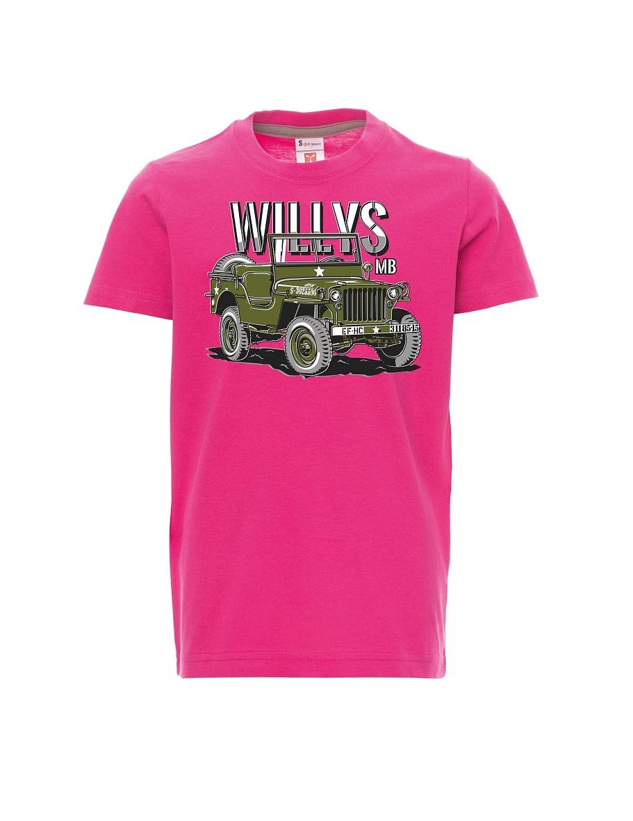 Dziecięcy t-shirt różowy Willys MB