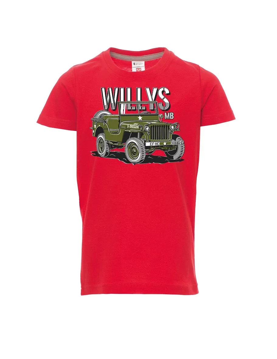 Dziecięcy t-shirt czerwony Willys MB