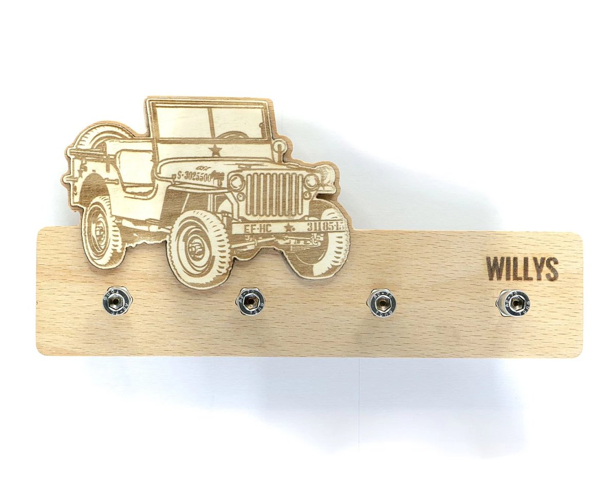 Drewniany wieszak na klucze Willys MB