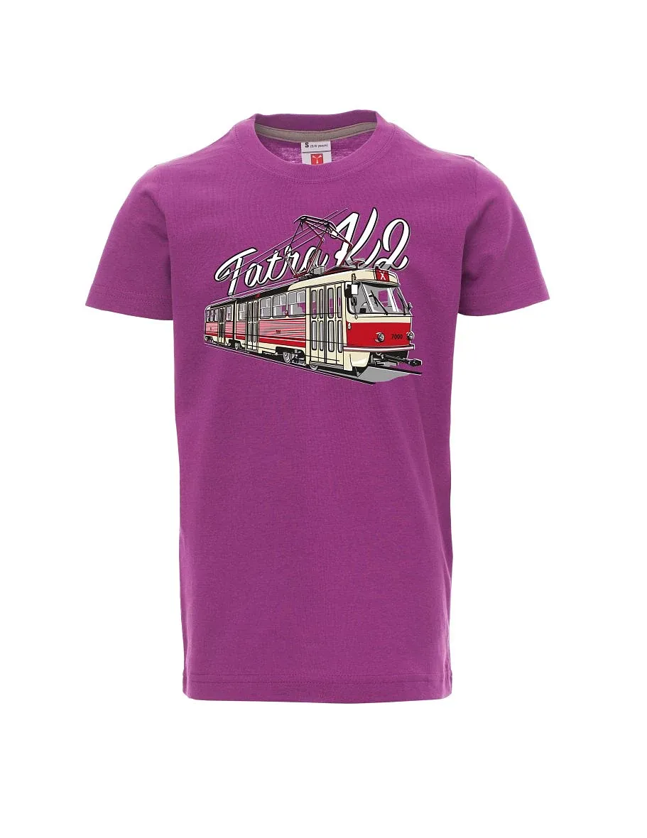 Dziecięcy t-shirt purpurowy Tramwaj T3