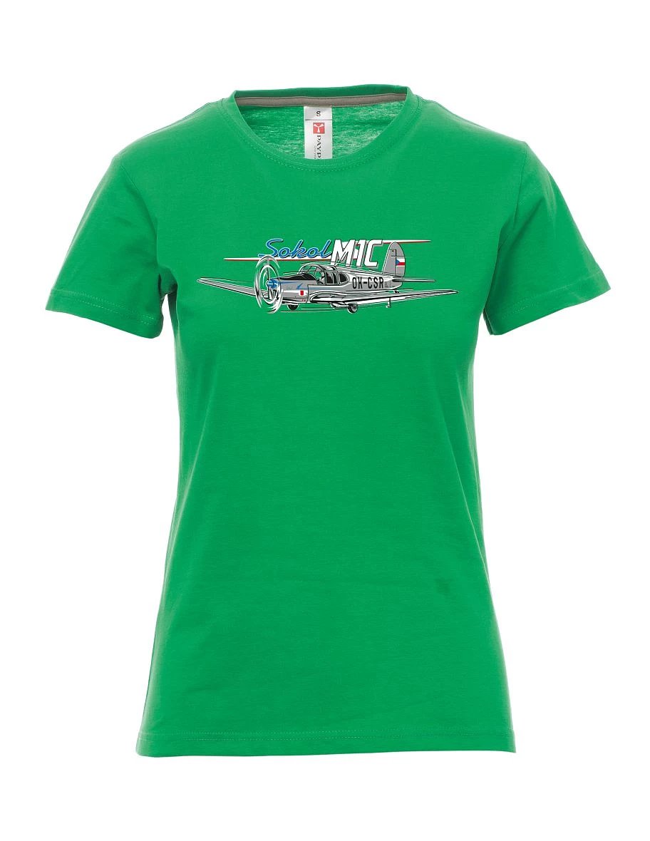 Damski t-shirt zielony Samolot Sokół