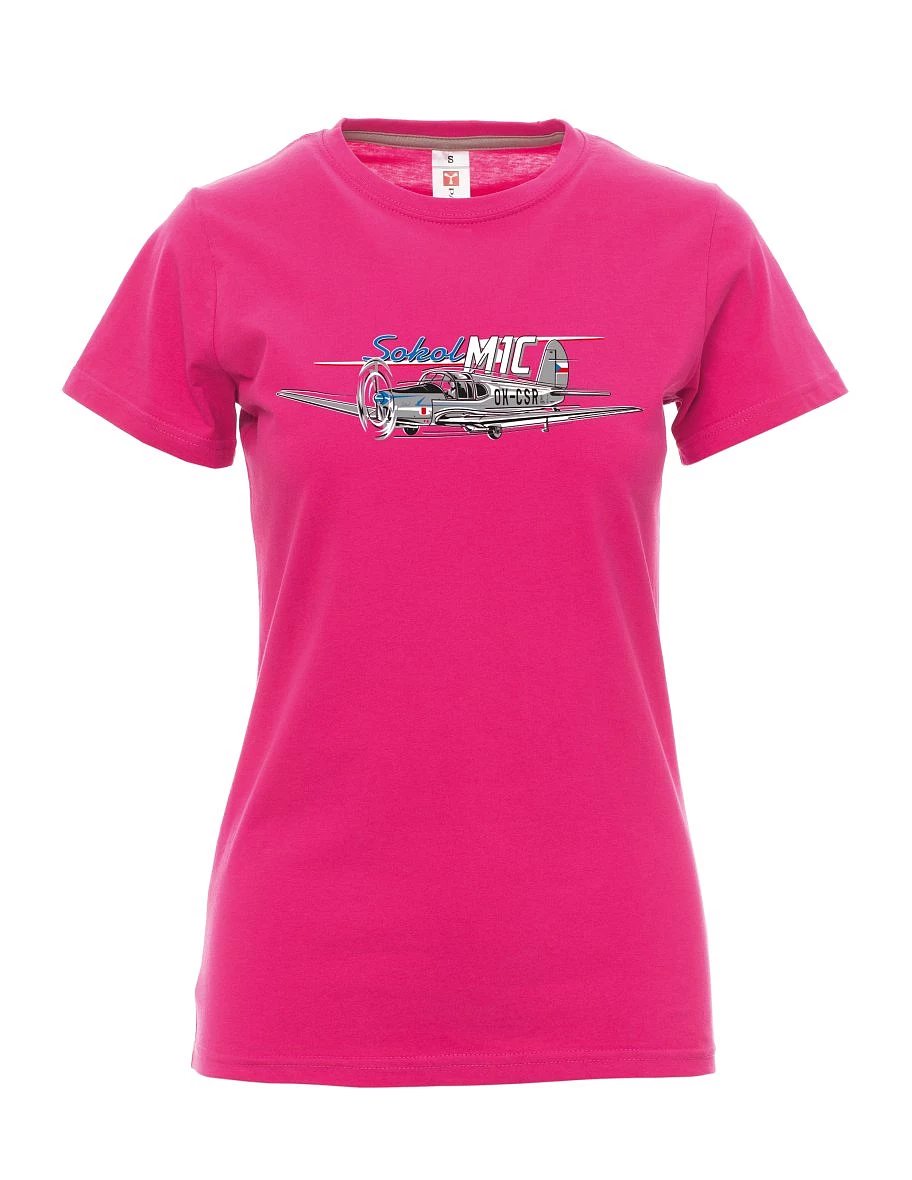 Damski t-shirt różowy Samolot Sokół
