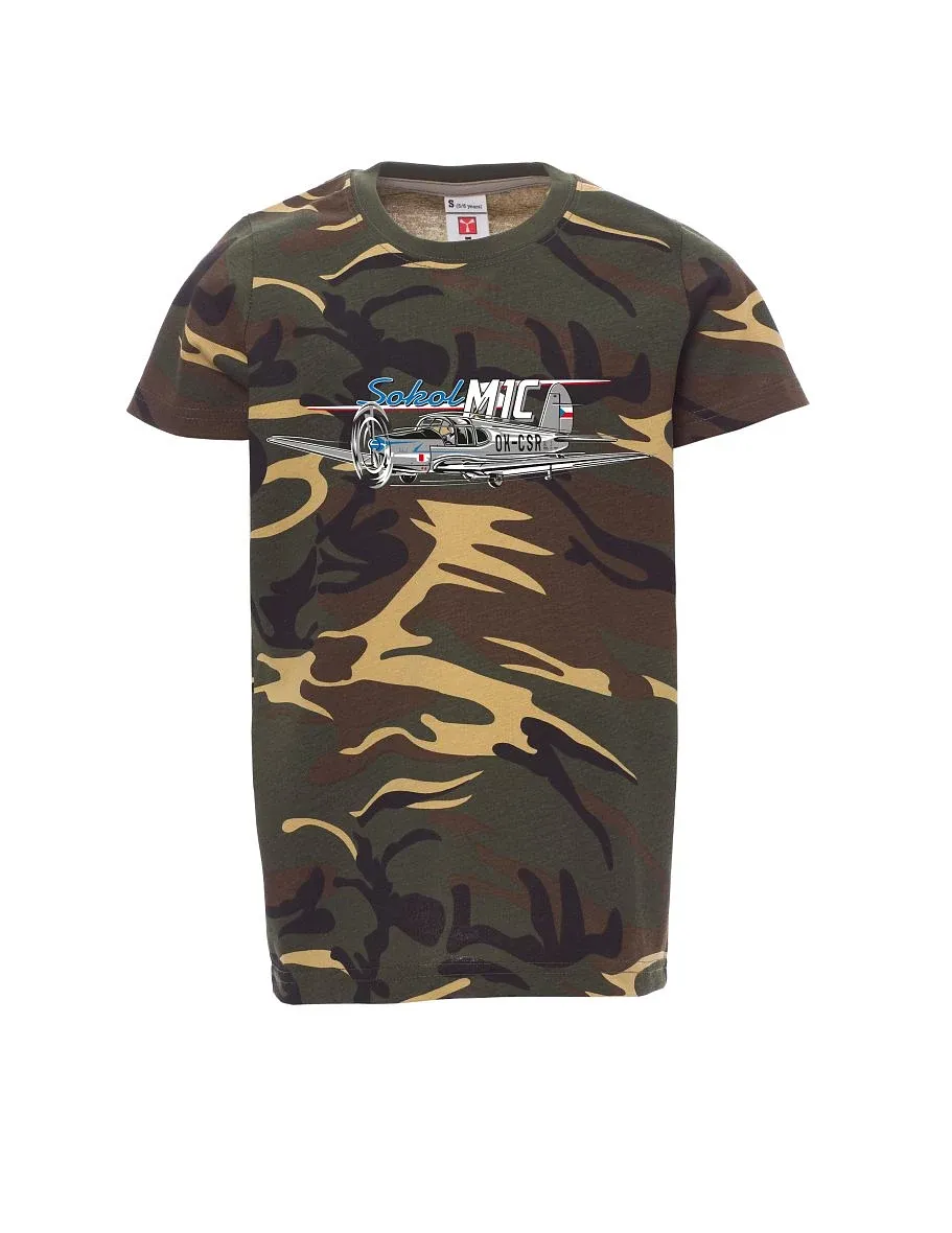 Dziecięcy t-shirt kamufla Samolot Sokół