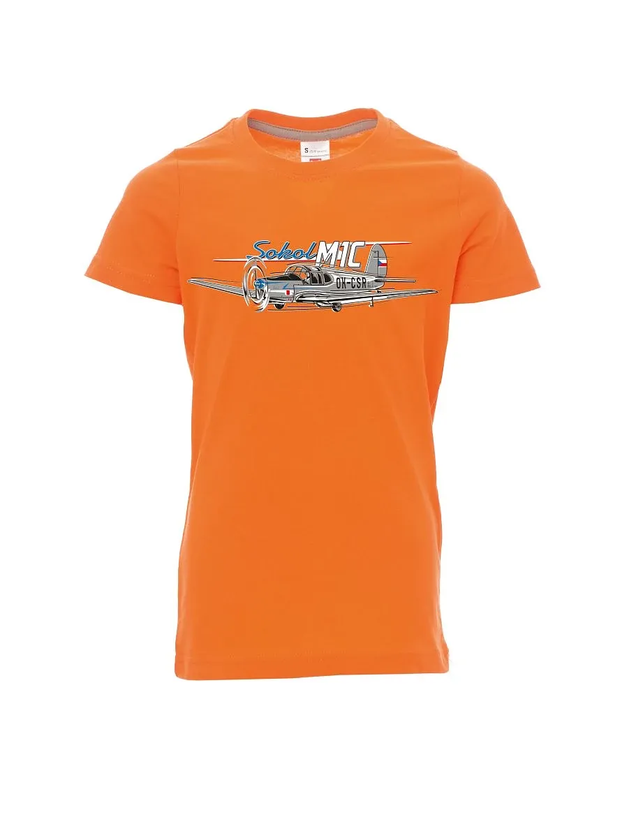 Dziecięcy t-shirt pomarańczowy Samolot Sokół