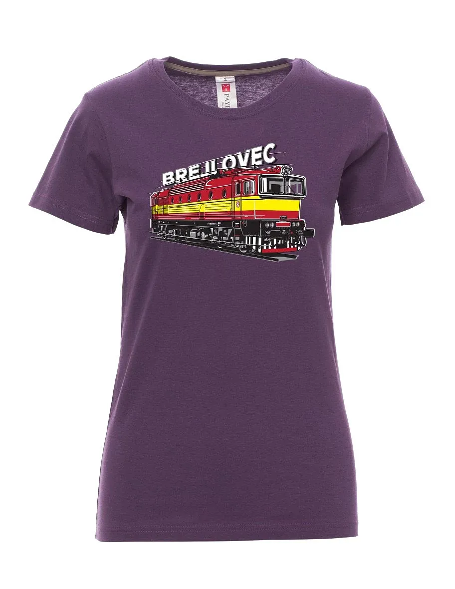 Damski t-shirt purpurowy Lokomotywa 753
