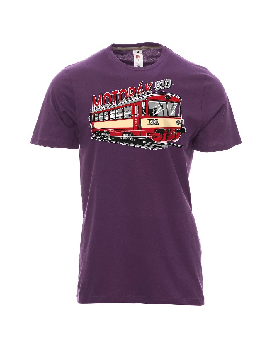 Męski t-shirt purpurowy Pociąg motorowy 810