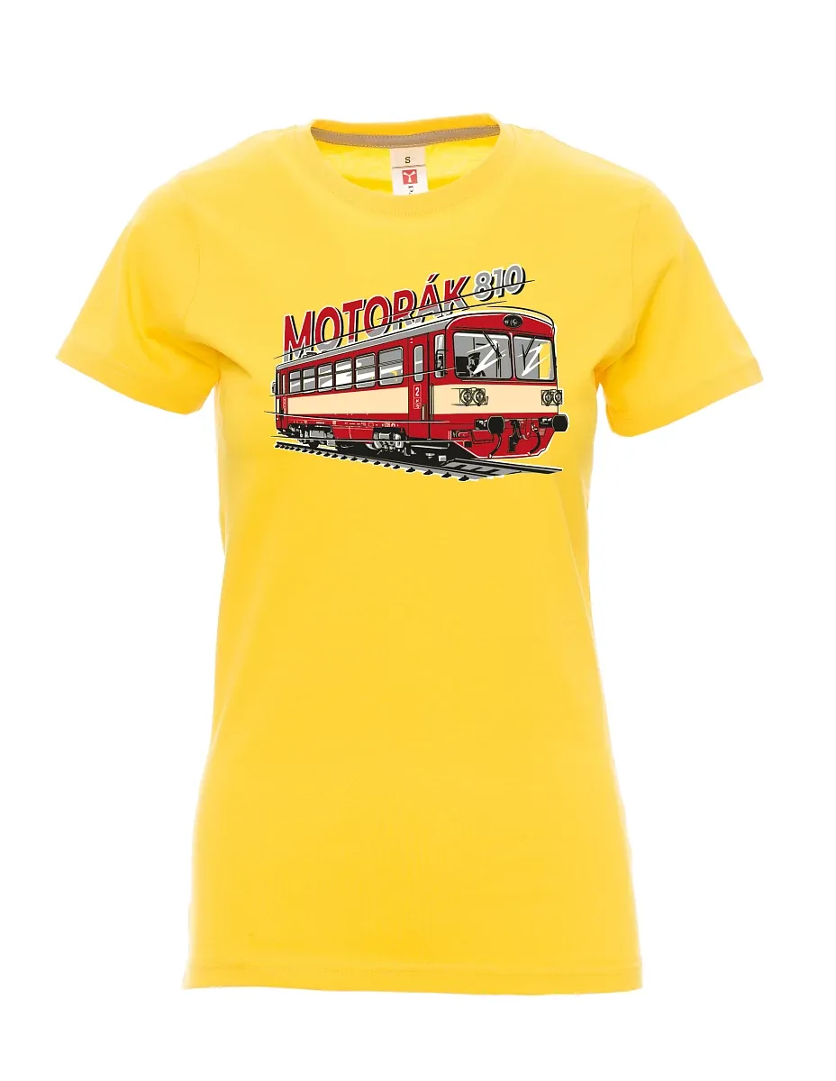 Damski t-shirt żółty Pociąg motorowy 810