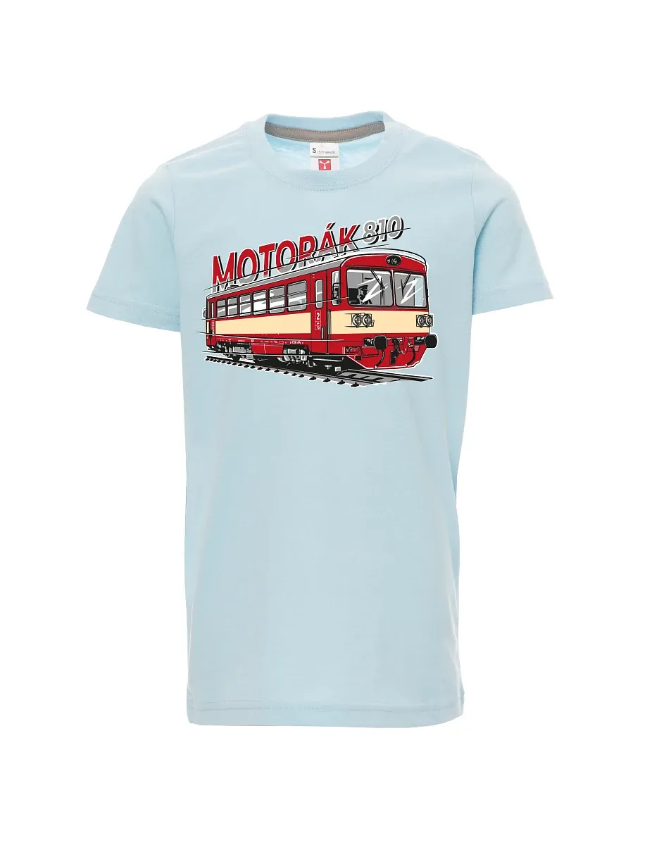 Dziecięcy t-shirt niebieski Pociąg motorowy 810