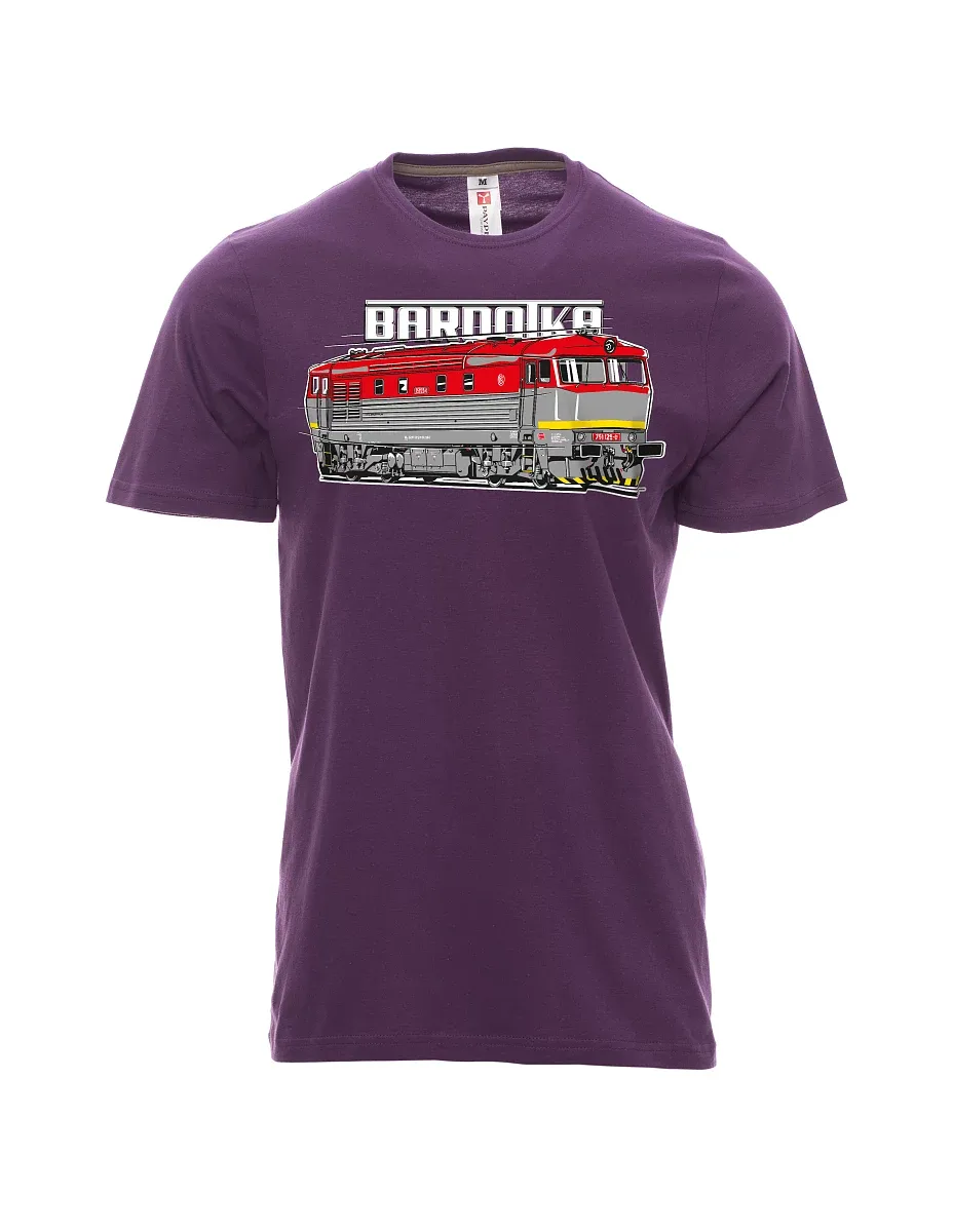 Męski t-shirt purpurowy Lokomotywa Bardotka