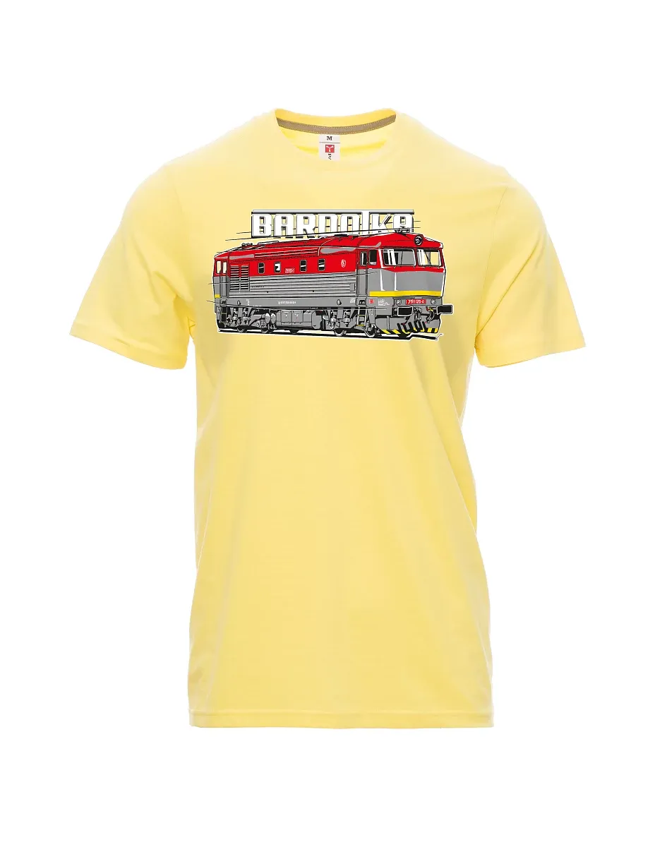 Męski t-shirt jasny zółty Lokomotywa Bardotka