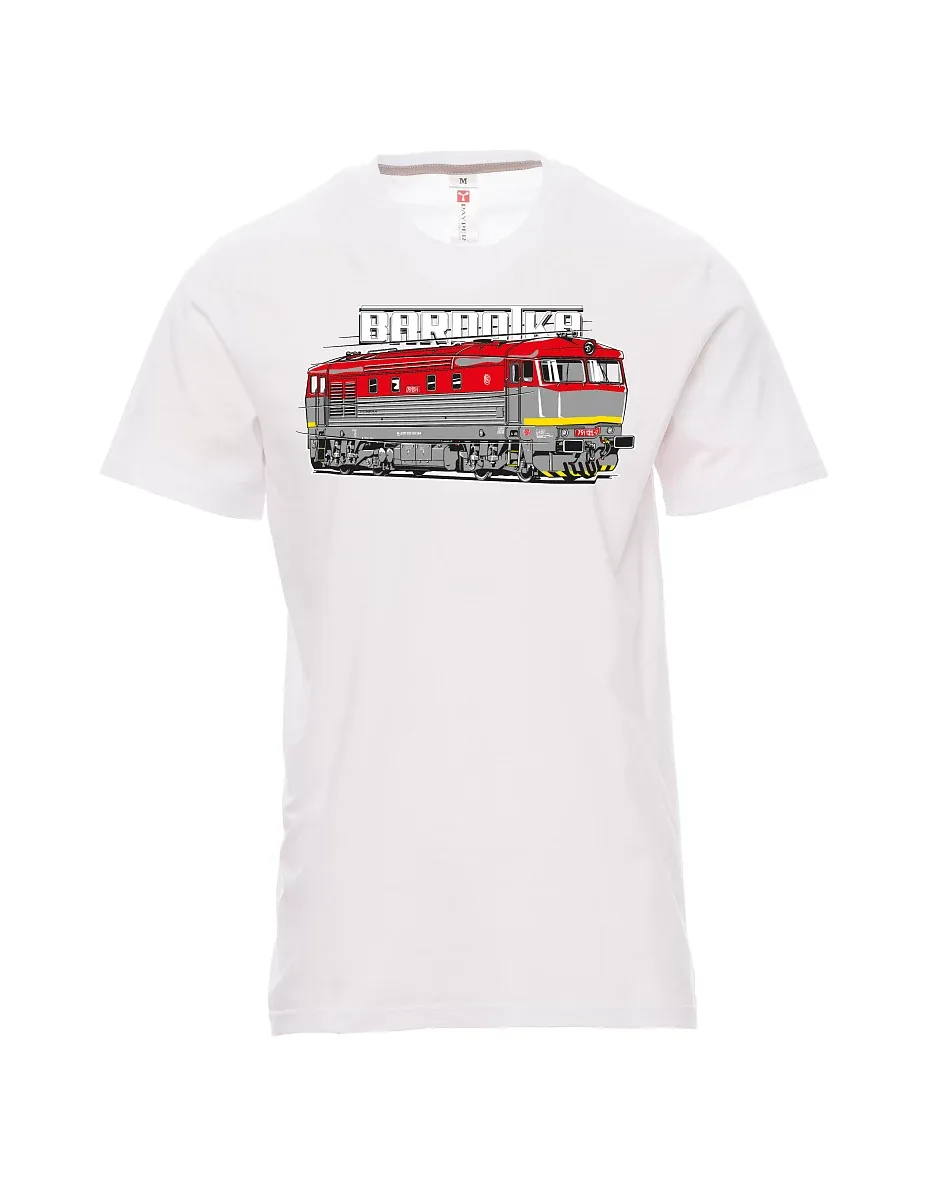 Męski t-shirt biały Lokomotywa Bardotka